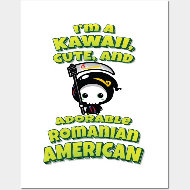 I'm A Kawaii, Cute, And Adorable Romanian American Grim Reaper Wall Art by ProjectX23 Orange